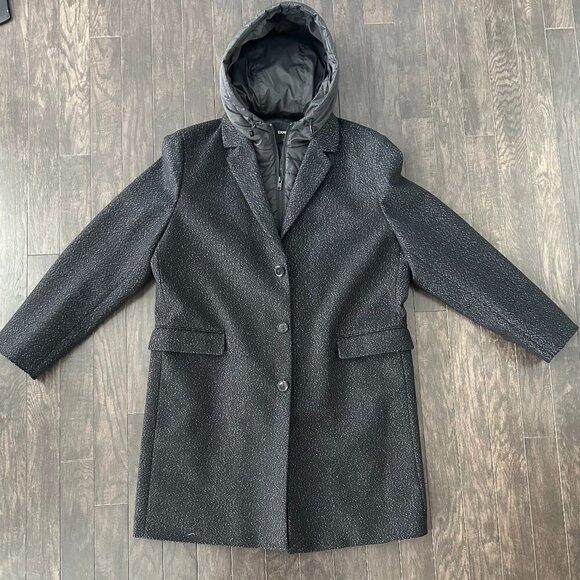 Express Other - Black & Grey Express XL Men's Jacket with zip-in hooded bib